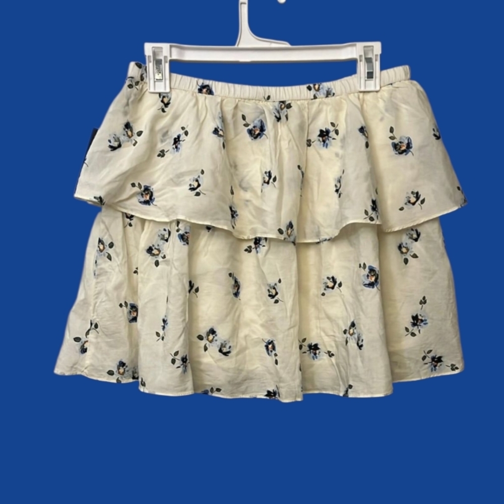 Universal Thread Floral Cream Skirt XL